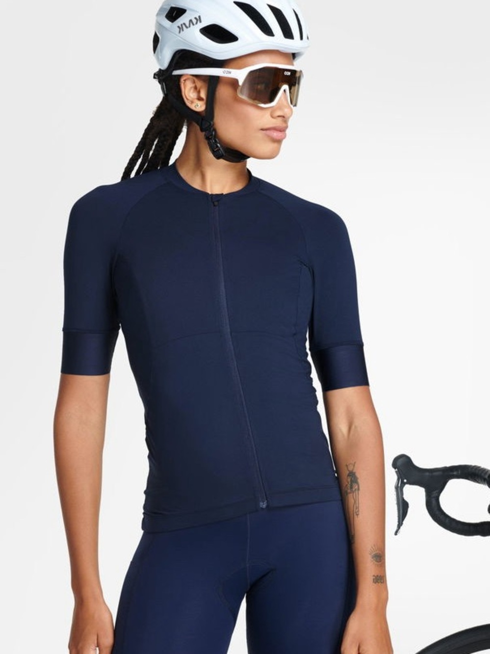 Sweaty Betty Velo Cycling Jersey Navy Blue Large Full Zip NWT